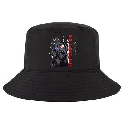 Best Lab Dad Ever Labrador Dog American Flag Fathers Day Cool Comfort Performance Bucket Hat