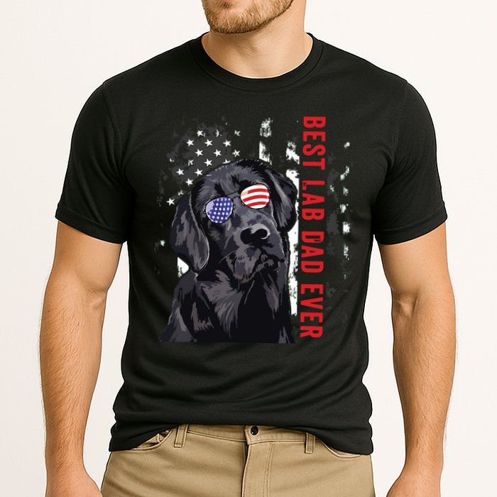 Best Lab Dad Ever Labrador Dog American Flag Fathers Day Cooling Performance Crew T-Shirt