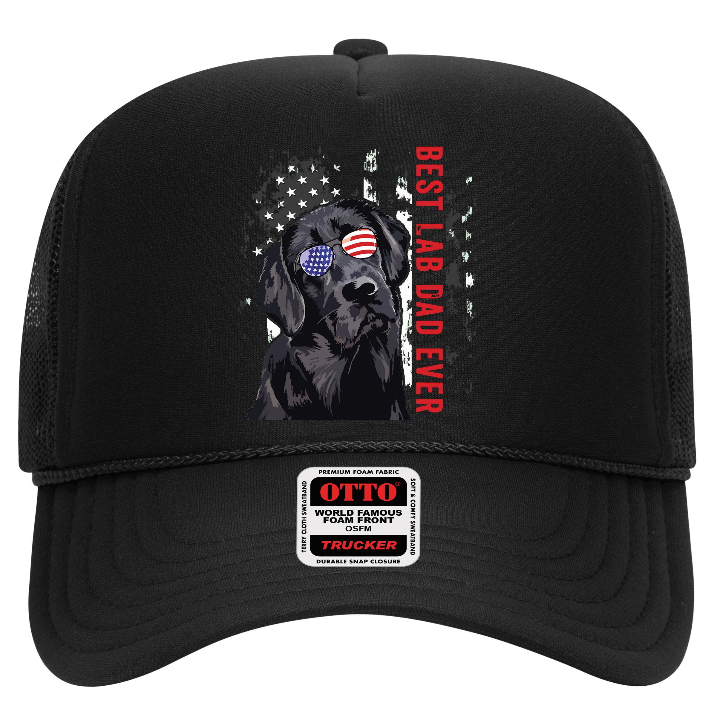 Best Lab Dad Ever Labrador Dog American Flag Fathers Day Hat
