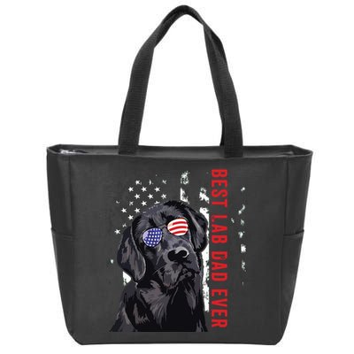 Best Lab Dad Ever Labrador Dog American Flag Fathers Day Zip Tote Bag