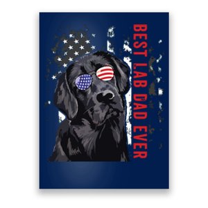 Best Lab Dad Ever Labrador Dog American Flag Fathers Day Poster