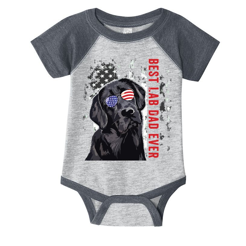 Best Lab Dad Ever Labrador Dog American Flag Fathers Day Infant Baby Jersey Bodysuit