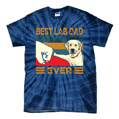 Best Lab Dad Ever Retro Vintage Tie-Dye T-Shirt