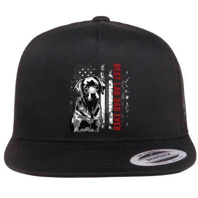 Best Lab Dad Ever American Flag Labrador Dog Dad Flat Bill Trucker Hat