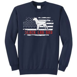 Black Lab Dad Distressed American Flag Patriotic Dog Sweatshirt