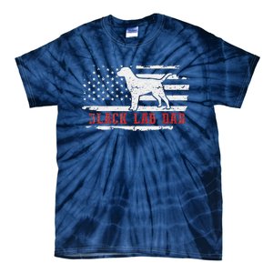 Black Lab Dad Distressed American Flag Patriotic Dog Tie-Dye T-Shirt