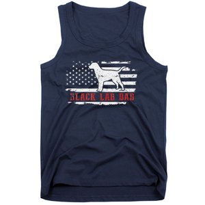 Black Lab Dad Distressed American Flag Patriotic Dog Tank Top