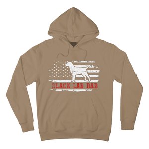 Black Lab Dad Distressed American Flag Patriotic Dog Hoodie