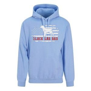 Black Lab Dad Distressed American Flag Patriotic Dog Unisex Surf Hoodie