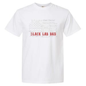 Black Lab Dad Distressed American Flag Patriotic Dog Garment-Dyed Heavyweight T-Shirt