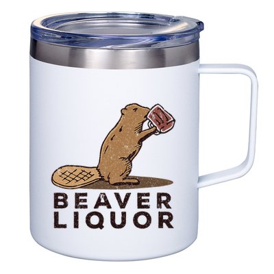 Beaver Liquor Drinking 12oz Stainless Steel Coffee Mug