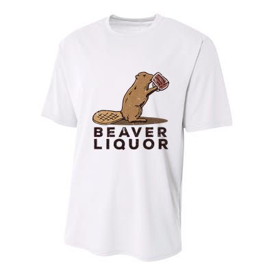 Beaver Liquor Drinking Youth Performance Sprint T-Shirt