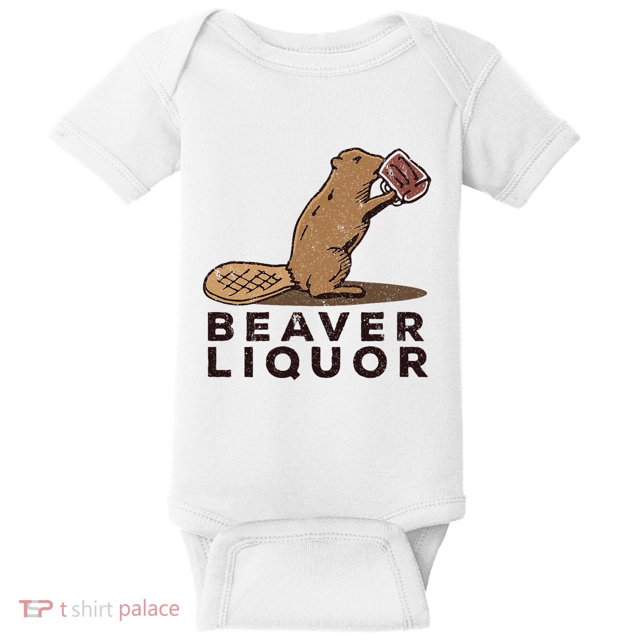 Beaver Liquor Drinking Baby Bodysuit