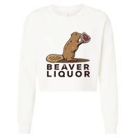 Beaver Liquor Drinking Cropped Pullover Crew