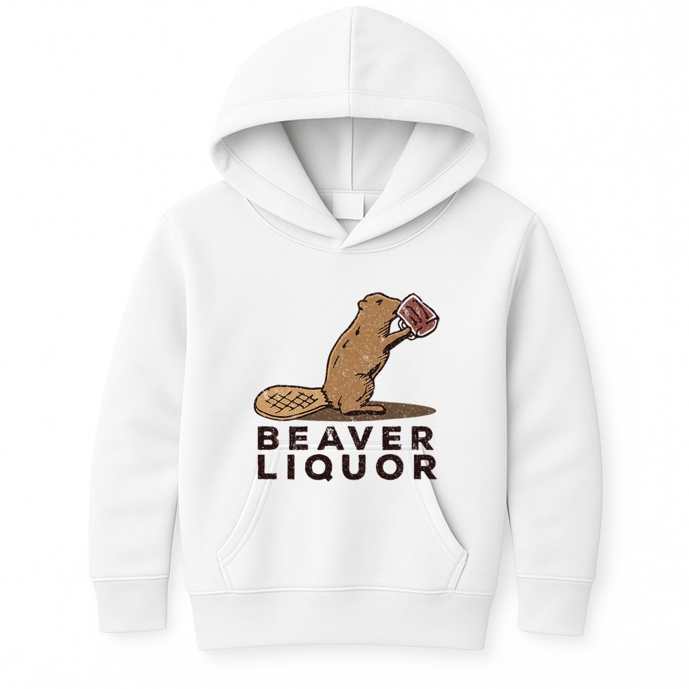 Beaver Liquor Drinking Kids Hoodie