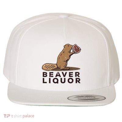 Beaver Liquor Drinking Wool Snapback Cap
