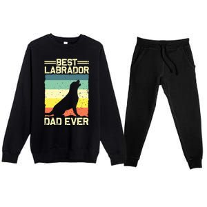 Best Labrador Design For Dad Men Labrador Retriever Lovers Premium Crewneck Sweatsuit Set