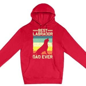 Best Labrador Design For Dad Men Labrador Retriever Lovers Premium Pullover Hoodie