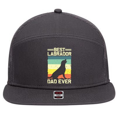 Best Labrador Design For Dad Men Labrador Retriever Lovers 7 Panel Mesh Trucker Snapback Hat