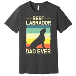 Best Labrador Design For Dad Men Labrador Retriever Lovers Premium T-Shirt