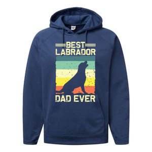 Best Labrador Design For Dad Men Labrador Retriever Lovers Performance Fleece Hoodie