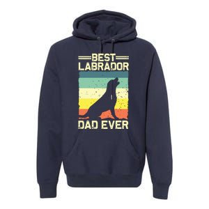 Best Labrador Design For Dad Men Labrador Retriever Lovers Premium Hoodie