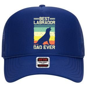 Best Labrador Design For Dad Men Labrador Retriever Lovers High Crown Mesh Back Trucker Hat