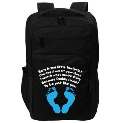 Be Like Dad Poem Footprint I Love Daddy Fathers Day Gift Impact Tech Backpack