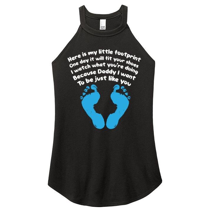 Be Like Dad Poem Footprint I Love Daddy Fathers Day Gift Women's Perfect Tri Rocker Tank