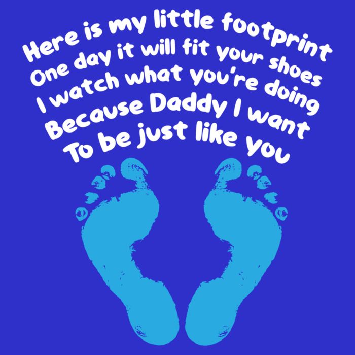 Be Like Dad Poem Footprint I Love Daddy Fathers Day Gift 16 in Basic Backpack