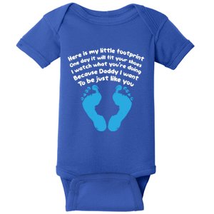 Be Like Dad Poem Footprint I Love Daddy Fathers Day Gift Baby Bodysuit