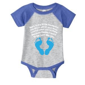 Be Like Dad Poem Footprint I Love Daddy Fathers Day Gift Infant Baby Jersey Bodysuit