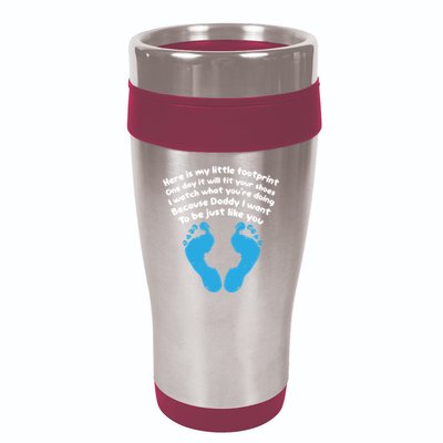 Be Like Dad Poem Footprint I Love Daddy Fathers Day Gift 16oz Travel Tumbler