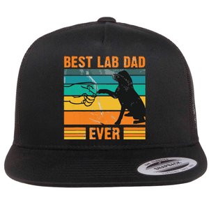 Best Lab Dad Ever Dog Lover Fathers Day Gift Flat Bill Trucker Hat