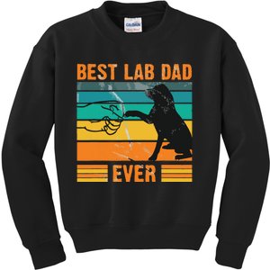 Best Lab Dad Ever Dog Lover Fathers Day Gift Kids Sweatshirt