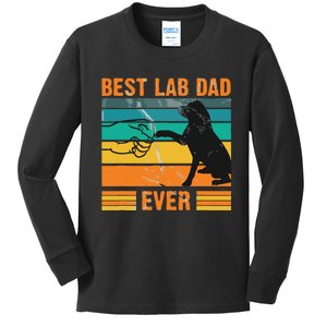 Best Lab Dad Ever Dog Lover Fathers Day Gift Kids Long Sleeve Shirt