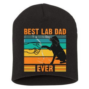 Best Lab Dad Ever Dog Lover Fathers Day Gift Short Acrylic Beanie