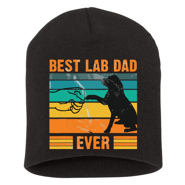 Best Lab Dad Ever Dog Lover Fathers Day Gift Short Acrylic Beanie