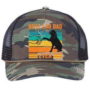 Best Lab Dad Ever Dog Lover Fathers Day Gift Retro Rope Trucker Hat Cap