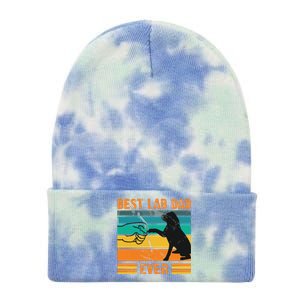 Best Lab Dad Ever Dog Lover Fathers Day Gift Tie Dye 12in Knit Beanie