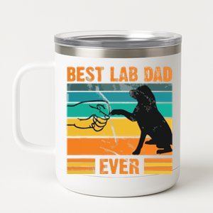 Best Lab Dad Ever Dog Lover Fathers Day Gift 12 oz Stainless Steel Tumbler Cup