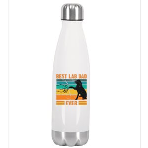 Best Lab Dad Ever Dog Lover Fathers Day Gift Stainless Steel Insulated Water Bottle