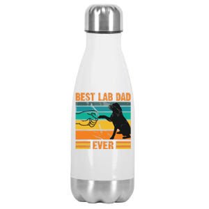 Best Lab Dad Ever Dog Lover Fathers Day Gift Stainless Steel Insulated Water Bottle