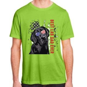 Best Lab Dad Ever Labrador Dog American Flag Fathers Day Adult ChromaSoft Performance T-Shirt