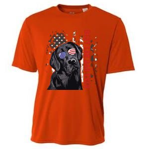 Best Lab Dad Ever Labrador Dog American Flag Fathers Day Cooling Performance Crew T-Shirt