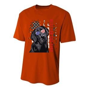 Best Lab Dad Ever Labrador Dog American Flag Fathers Day Performance Sprint T-Shirt