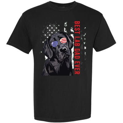 Best Lab Dad Ever Labrador Dog American Flag Fathers Day Garment-Dyed Heavyweight T-Shirt