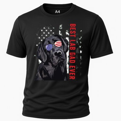 Best Lab Dad Ever Labrador Dog American Flag Fathers Day Performance Shirt