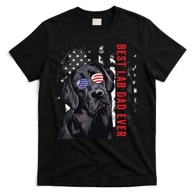 Best Lab Dad Ever Labrador Dog American Flag Fathers Day T-Shirt