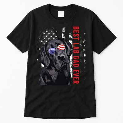 Best Lab Dad Ever Labrador Dog American Flag Fathers Day Tall T-Shirt